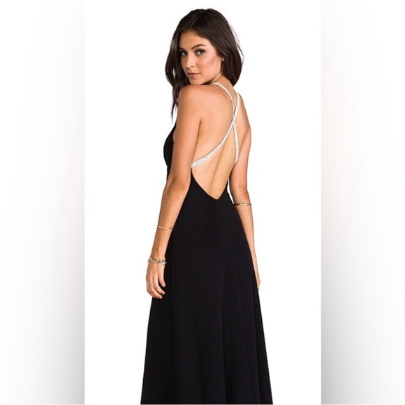 Milly Black Backless Dress with crystal Straps